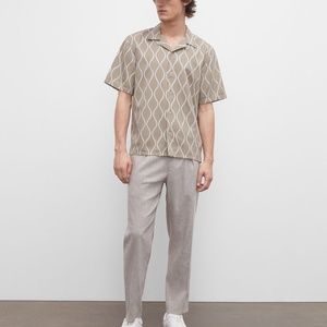 Pleated Tapered Trousers - New With Tags - NEVER WORN - Green Mix